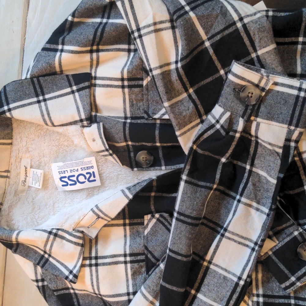 Plaid fleece lined jacket